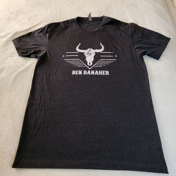 Next Level Apparel Ben Danaher Autographed Gray Bull Tshirt Size Large - Picture 1 of 6